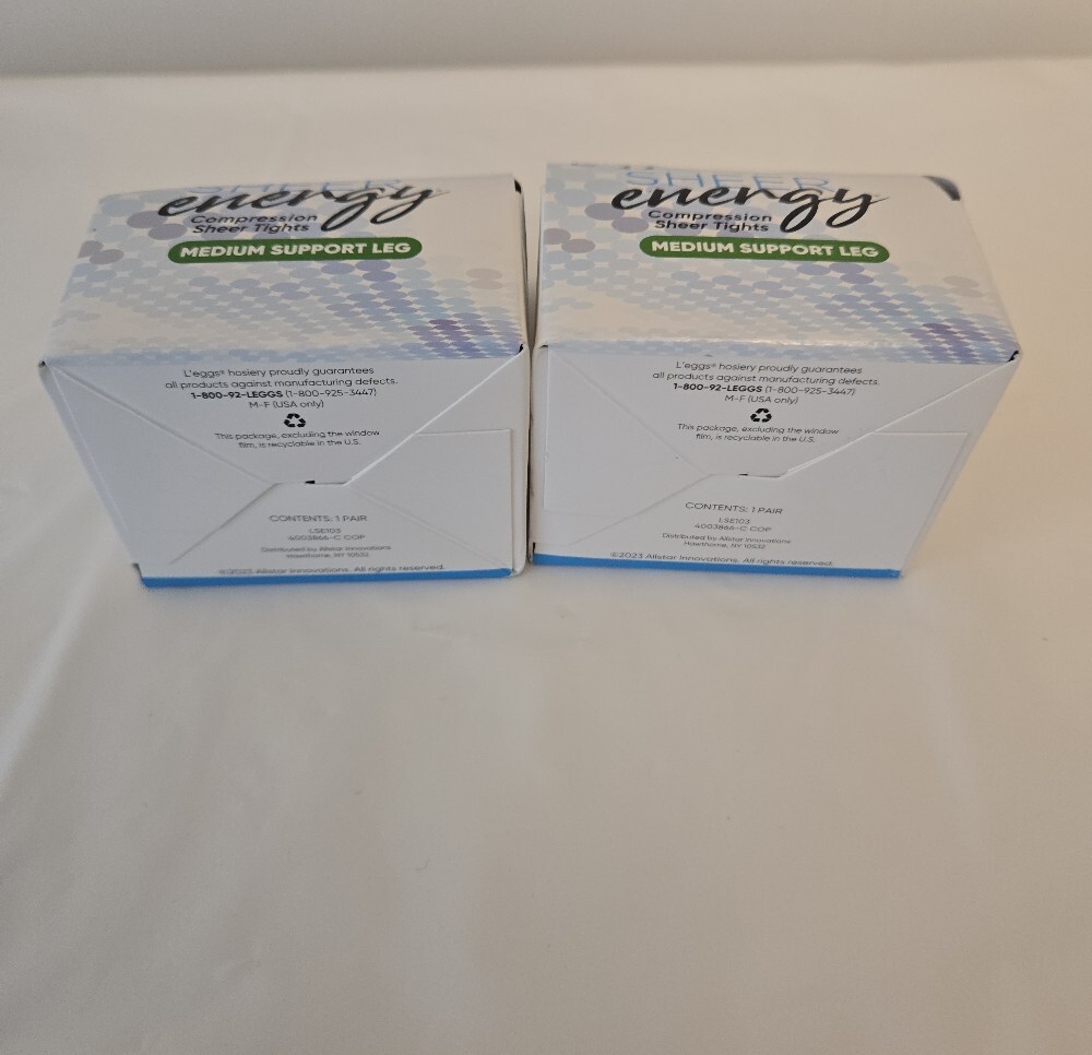 2‑Pack L’eggs Sheer Energy Tights • Jet Black • Size B • Medium Support - Picture 6 of 6